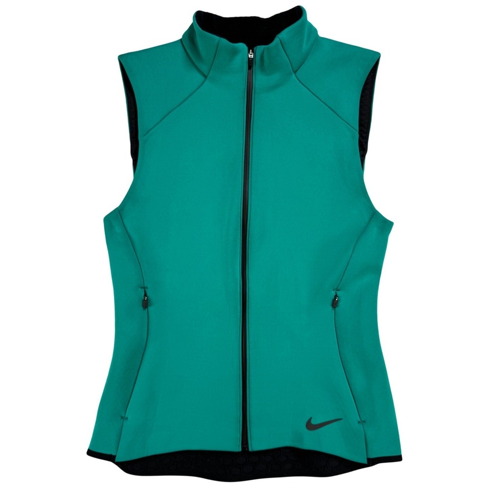 Nike Therma Sphere Dri-FIT Running Vest Teal Black Women's Small Full Zip - Picture 2 of 7